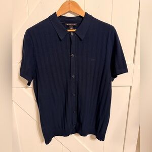 Michael Kors Men’s Navy Large Polo short sleeve button up resort wear business